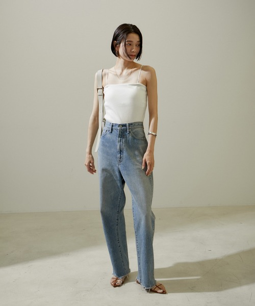 SALON adam et rope'（サロン アダム エ ロペ）の「コットンリブカップ付きベアキャミ（チューブトップ・レディース・ホワイト/ブラック・FREE）」の21枚目の写真