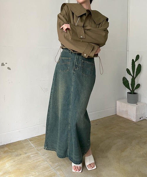 Jewelobe（ジュエローブ）の「ビッグセーラーカラーショートブルゾン（ブルゾン・レディース・ブラウン/カーキ/ブラック・FREE）」の18枚目の写真