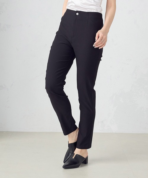 COMME CA MODELS（コムサモデルズ）の「【美しいベーシックパンツ】サマーハイテンションパンツ（その他パンツ・レディース・ネイビー/ブラック/サックスブルー/グレイッシュベージュ・XX-SMALL/X-SMALL/SMALL/MEDIUM/LARGE/X-LARGE/XX-LARGE）」の2枚目の写真