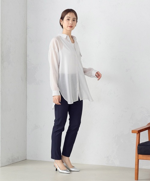 COMME CA MODELS（コムサモデルズ）の「【美しいベーシックパンツ】サマーハイテンションパンツ（その他パンツ・レディース・ネイビー/ブラック/サックスブルー/グレイッシュベージュ・XX-SMALL/X-SMALL/SMALL/MEDIUM/LARGE/X-LARGE/XX-LARGE）」の5枚目の写真