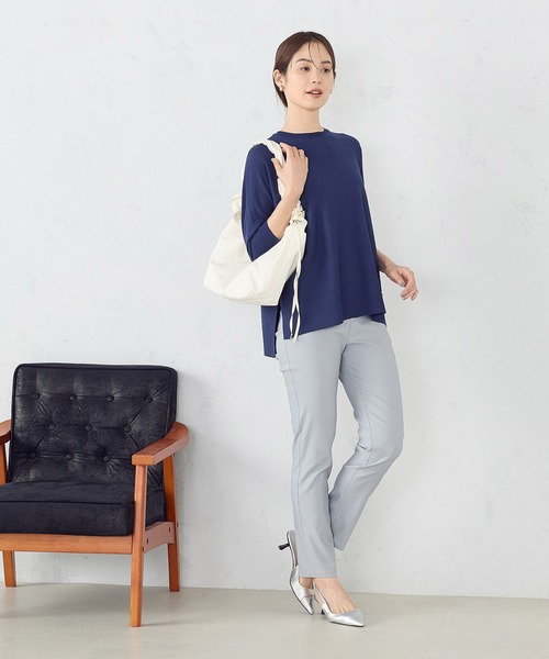 COMME CA MODELS（コムサモデルズ）の「【美しいベーシックパンツ】サマーハイテンションパンツ（その他パンツ・レディース・ネイビー/ブラック/サックスブルー/グレイッシュベージュ・XX-SMALL/X-SMALL/SMALL/MEDIUM/LARGE/X-LARGE/XX-LARGE）」の15枚目の写真
