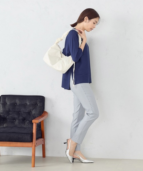 COMME CA MODELS（コムサモデルズ）の「【美しいベーシックパンツ】サマーハイテンションパンツ（その他パンツ・レディース・ネイビー/ブラック/サックスブルー/グレイッシュベージュ・XX-SMALL/X-SMALL/SMALL/MEDIUM/LARGE/X-LARGE/XX-LARGE）」の14枚目の写真