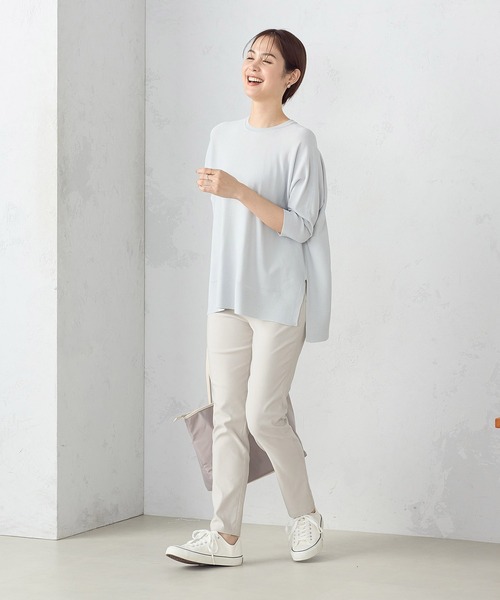 COMME CA MODELS（コムサモデルズ）の「【美しいベーシックパンツ】サマーハイテンションパンツ（その他パンツ・レディース・ネイビー/ブラック/サックスブルー/グレイッシュベージュ・XX-SMALL/X-SMALL/SMALL/MEDIUM/LARGE/X-LARGE/XX-LARGE）」の12枚目の写真