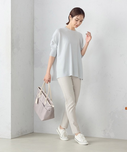 COMME CA MODELS（コムサモデルズ）の「【美しいベーシックパンツ】サマーハイテンションパンツ（その他パンツ・レディース・ネイビー/ブラック/サックスブルー/グレイッシュベージュ・XX-SMALL/X-SMALL/SMALL/MEDIUM/LARGE/X-LARGE/XX-LARGE）」の11枚目の写真