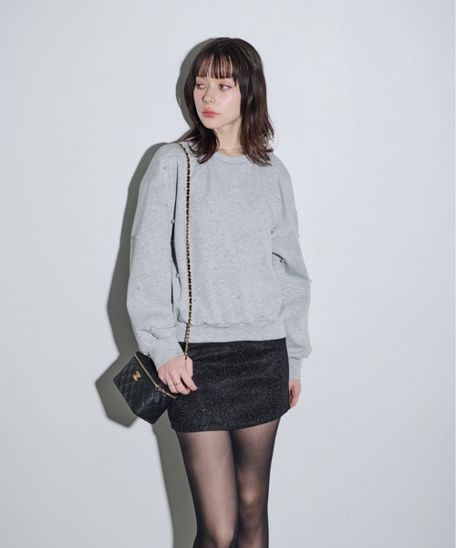 MOCOA'S(モコアズ)の「スパークルミニスカート(スカート・レディース・ブラック/シルバー・SMALL/MEDIUM)」の5枚目の写真