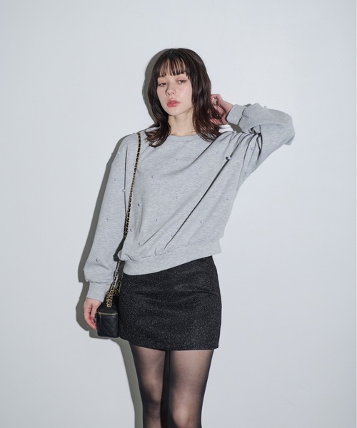 MOCOA'S(モコアズ)の「スパークルミニスカート(スカート・レディース・ブラック/シルバー・SMALL/MEDIUM)」の4枚目の写真