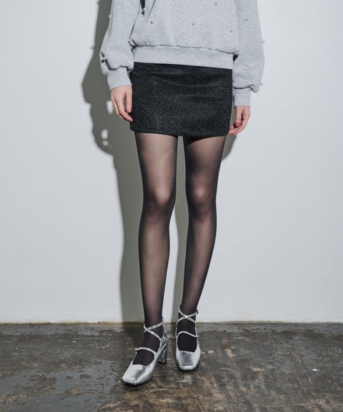 MOCOA'S(モコアズ)の「スパークルミニスカート(スカート・レディース・ブラック/シルバー・SMALL/MEDIUM)」の3枚目の写真
