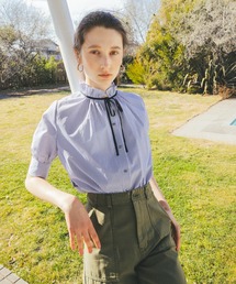 N.（N. Natural Beauty Basic） | ◆フリルネックバイカラーリボンブラウス(シャツ/ブラウス)