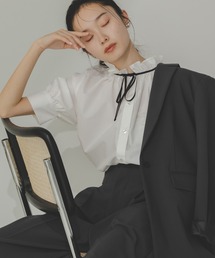 N.（N. Natural Beauty Basic） | ◆フリルネックバイカラーリボンブラウス(シャツ/ブラウス)