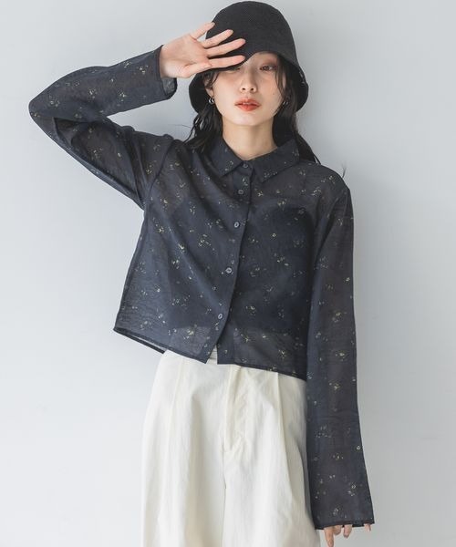 レースジャガードショートシャツジャケット JEANASIS（ジーナシス）の「シアージャガードショートシャツ