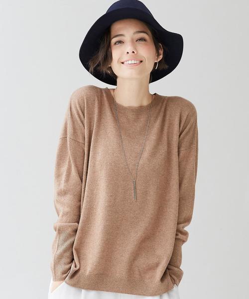 green label relaxing（グリーンレーベルリラクシング）の「◆CF W/RY/N D/SL C/N ニット◆（ニット/セーター・レディース・オフホワイト/グレー/ブラウン/ナチュラル/ネイビー/コバルトブルー・38/42/40/36）」の4枚目の写真