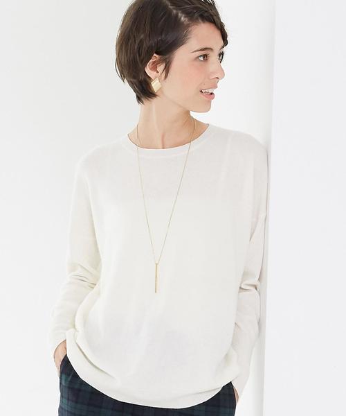 green label relaxing（グリーンレーベルリラクシング）の「◆CF W/RY/N D/SL C/N ニット◆（ニット/セーター・レディース・オフホワイト/グレー/ブラウン/ナチュラル/ネイビー/コバルトブルー・38/42/40/36）」の2枚目の写真