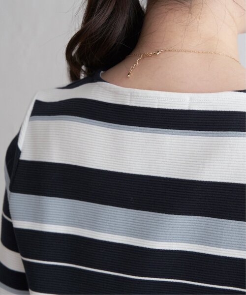 IKKA LOUNGE(イッカラウンジ)の「テンカンボーダーキーネックプルオーバー(Tシャツ/カットソー・レディース・グレー/ブルー・M/L/S)」の14枚目の写真