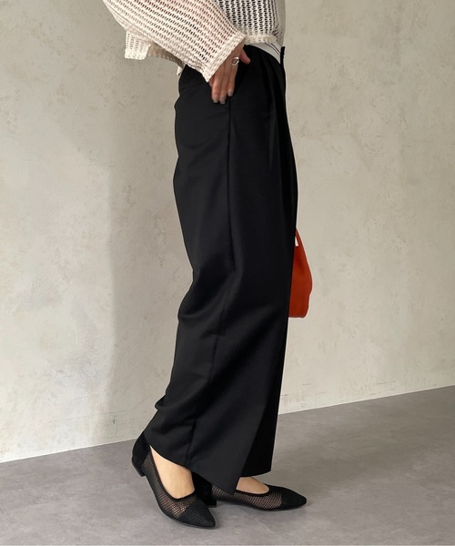 Thevon（ゼボン）の「マーベルトタックワイドパンツ（スラックス・レディース・ベージュ/グレー/ブラック・FREE）」の5枚目の写真