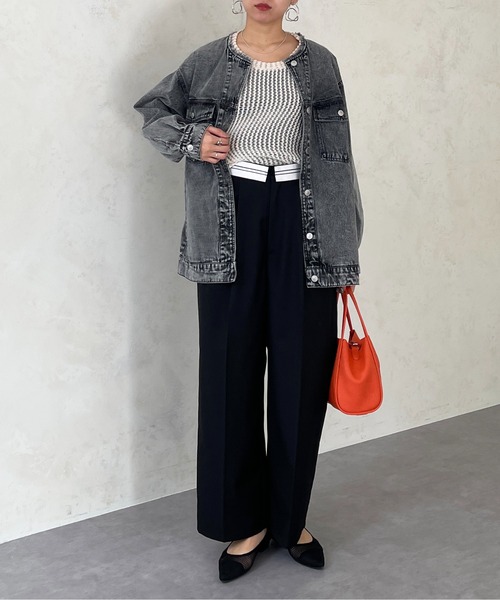 Thevon（ゼボン）の「マーベルトタックワイドパンツ（スラックス・レディース・ベージュ/グレー/ブラック・FREE）」の10枚目の写真