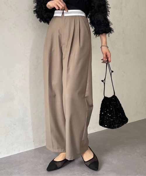 Thevon（ゼボン）の「マーベルトタックワイドパンツ（スラックス・レディース・ベージュ/グレー/ブラック・FREE）」の14枚目の写真