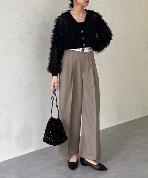 Thevon（ゼボン）の「マーベルトタックワイドパンツ（スラックス・レディース・ベージュ/グレー/ブラック・FREE）」の15枚目の写真