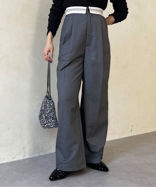 Thevon（ゼボン）の「マーベルトタックワイドパンツ（スラックス・レディース・ベージュ/グレー/ブラック・FREE）」の20枚目の写真