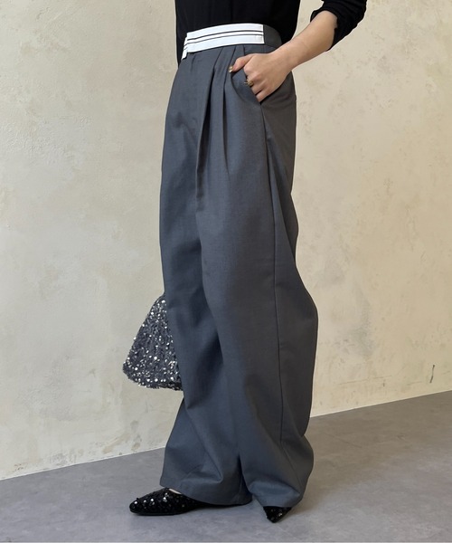 Thevon（ゼボン）の「マーベルトタックワイドパンツ（スラックス・レディース・ベージュ/グレー/ブラック・FREE）」の21枚目の写真