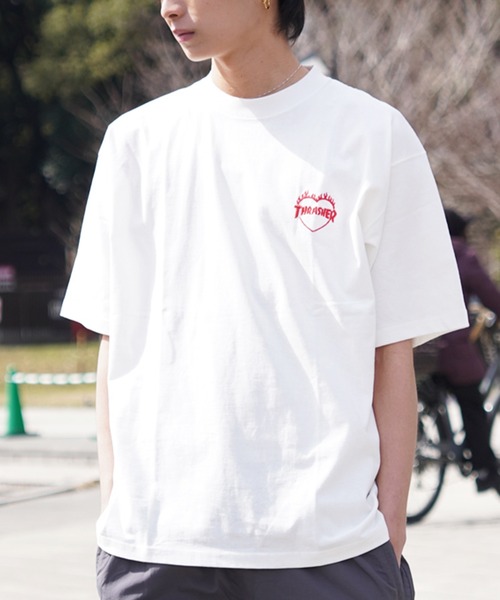 THRASHER(スラッシャー)の「【ZOZOTOWN限定】THRASHER/スラッシャー 半袖Tシャツ ルーズシルエット 刺繍デザイン THM-24SPSST08(Tシャツ/カットソー・メンズ・ブラック×ブルー/ホワイト×レッド/ブラック×レッド/ホワイト×イエロー・M/L/XL)」の2枚目の写真