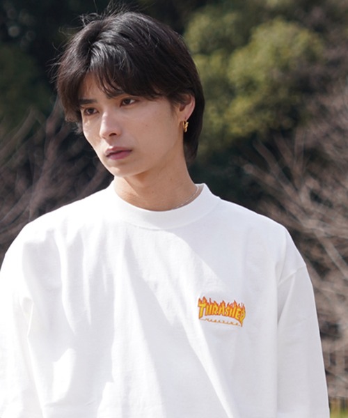 THRASHER(スラッシャー)の「【ZOZOTOWN限定】THRASHER/スラッシャー 半袖Tシャツ ルーズシルエット 刺繍デザイン THM-24SPSST08(Tシャツ/カットソー・メンズ・ブラック×ブルー/ホワイト×レッド/ブラック×レッド/ホワイト×イエロー・M/L/XL)」の22枚目の写真