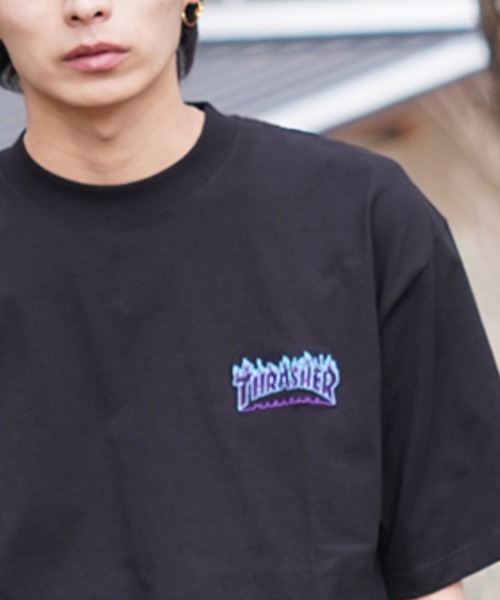 THRASHER(スラッシャー)の「【ZOZOTOWN限定】THRASHER/スラッシャー 半袖Tシャツ ルーズシルエット 刺繍デザイン THM-24SPSST08(Tシャツ/カットソー・メンズ・ブラック×ブルー/ホワイト×レッド/ブラック×レッド/ホワイト×イエロー・M/L/XL)」の10枚目の写真