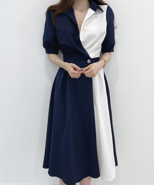 Miniministore(ミニミニストア)の「シャツワンピース ロング レディース韓国(シャツワンピース・レディース・ダークベージュ/ネイビー・S/L/M)」の2枚目の写真