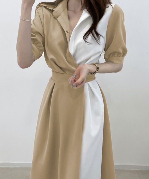Miniministore(ミニミニストア)の「シャツワンピース ロング レディース韓国(シャツワンピース・レディース・ダークベージュ/ネイビー・S/L/M)」の6枚目の写真