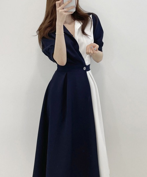 Miniministore(ミニミニストア)の「シャツワンピース ロング レディース韓国(シャツワンピース・レディース・ダークベージュ/ネイビー・S/L/M)」の8枚目の写真