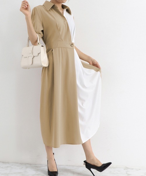 Miniministore(ミニミニストア)の「シャツワンピース ロング レディース韓国(シャツワンピース・レディース・ダークベージュ/ネイビー・S/L/M)」の11枚目の写真