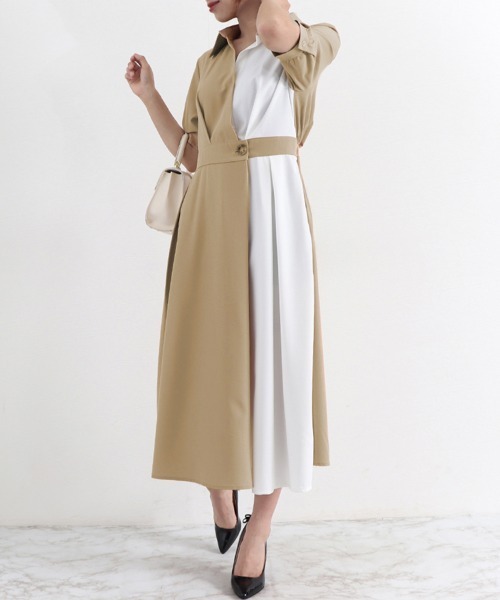 Miniministore(ミニミニストア)の「シャツワンピース ロング レディース韓国(シャツワンピース・レディース・ダークベージュ/ネイビー・S/L/M)」の12枚目の写真