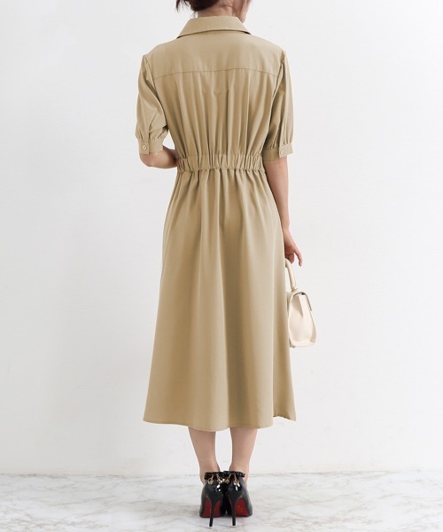 Miniministore(ミニミニストア)の「シャツワンピース ロング レディース韓国(シャツワンピース・レディース・ダークベージュ/ネイビー・S/L/M)」の13枚目の写真