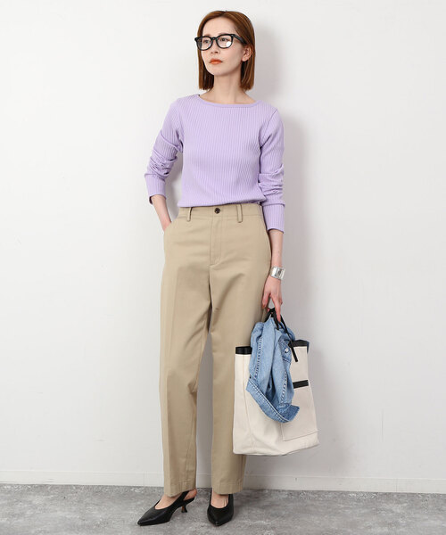 SLOBE IENA(スローブイエナ)の「トタンテレコボートネックプルオーバー(Tシャツ/カットソー・レディース・ネイビー/ベージュ/ラベンダー・FREE)」の19枚目の写真