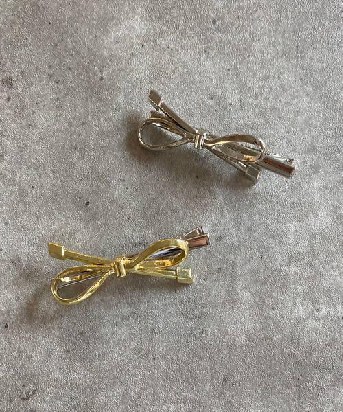 poiregnee（ポワニェ）の「［select］リボンヘアクリップ（バレッタ/ヘアクリップ・レディース・シルバー/ゴールド・FREE）」の6枚目の写真