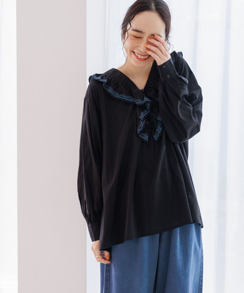 studio CLIP（スタディオクリップ）の「《days》刺繍フリルブラウス