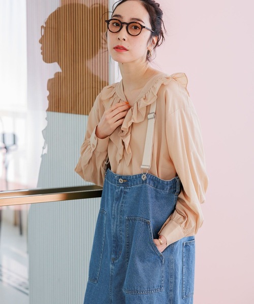 studio CLIP（スタディオクリップ）の「《days》刺繍フリルブラウス（シャツ/ブラウス・レディース・ベージュ/オフホワイト/ライトブルー/ブラック・FREE）」の9枚目の写真