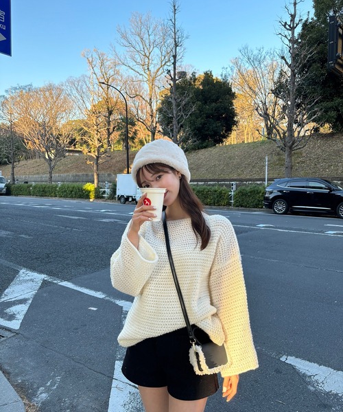 RiLi(リリ)の「ムートンクロスバッグ【RL】(ショルダーバッグ・レディース・ブラック/ブラウン・FREE)」の7枚目の写真