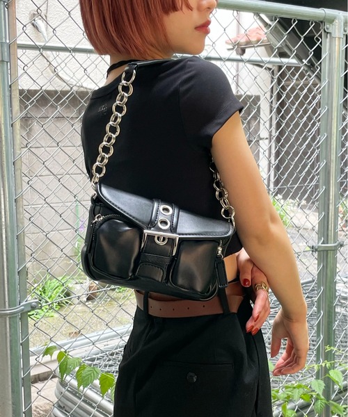 【セール】【HIKA】フェイクレザーライダースハンドBAG（ハンドバッグ）｜HIKA（ヒカ）