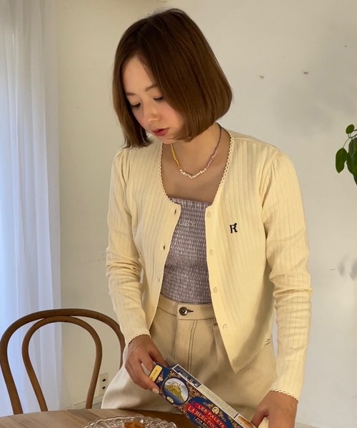 RUBY AND YOU（ルビーアンドユー）の「ロングスリーブカーディガン（カーディガン/ボレロ・レディース・アイボリー・FREE）」の6枚目の写真