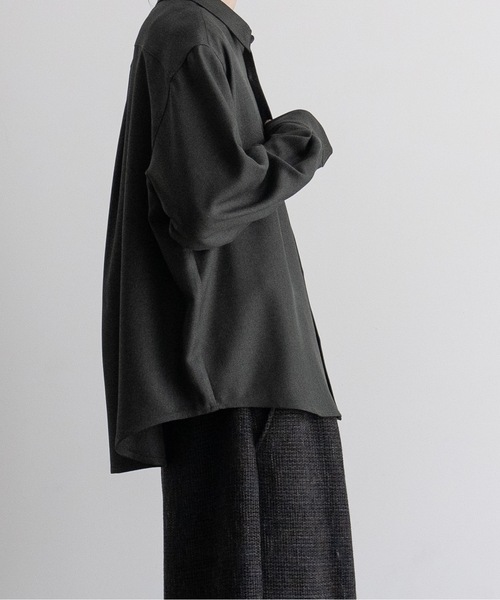 セール】Imitation wool loose shirts/イミテーションウール