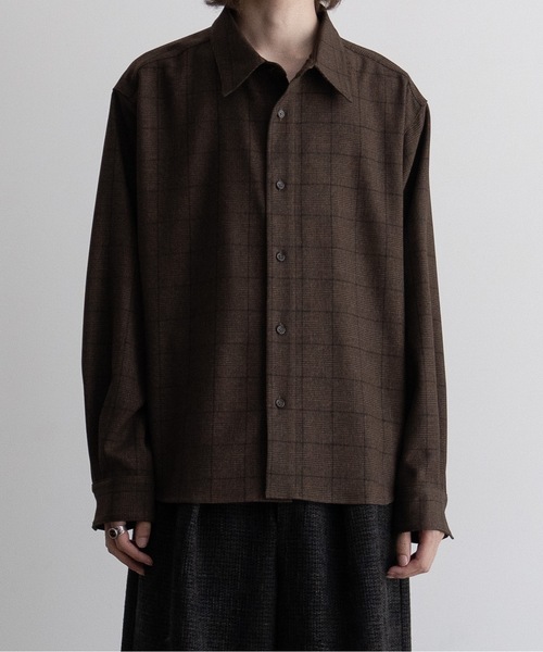 セール】Imitation wool loose shirts/イミテーションウール