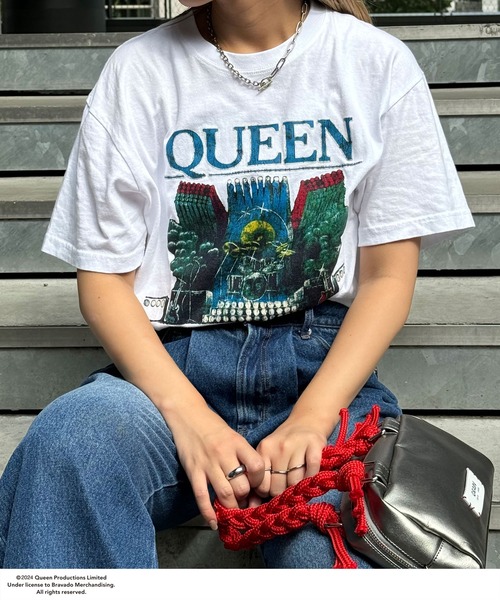 CIAOPANIC（チャオパニック）の「【ユニセックス】【QUEEN/クイーン】ヴィンテージ加工ロックTシャツ（Tシャツ/カットソー・レディース・ホワイト系その他3/ホワイト系その他/ベージュ/ホワイト系その他2/クリア/オフホワイト/ホワイト/アイボリー/ホワイト系その他4/ピンク系その他/ピンク・FREE）」の17枚目の写真