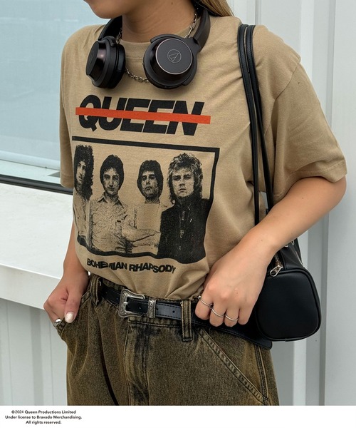 CIAOPANIC（チャオパニック）の「【ユニセックス】【QUEEN/クイーン】ヴィンテージ加工ロックTシャツ（Tシャツ/カットソー・レディース・ホワイト系その他3/ホワイト系その他/ベージュ/ホワイト系その他2/クリア/オフホワイト/ホワイト/アイボリー/ホワイト系その他4/ピンク系その他/ピンク・FREE）」の20枚目の写真