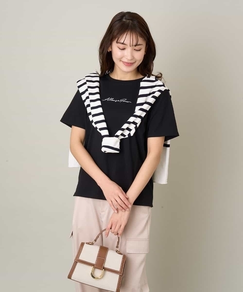 a.v.v(アーヴェヴェ)の「刺繍ロゴTシャツ(Tシャツ/カットソー・レディース・ブラック/ホワイト/ライトグレー/チャコールグレー/グレイッシュベージュ・34/38/40/42/36)」の21枚目の写真