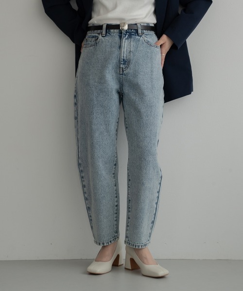 sail(サイル)の「【販売終了】【sail】テーパードデニムパンツ 小さいサイズ【低身長・小柄女性向けサイズ】(デニムパンツ・レディース・ブラック/ブルー・61/64/58)」の2枚目の写真