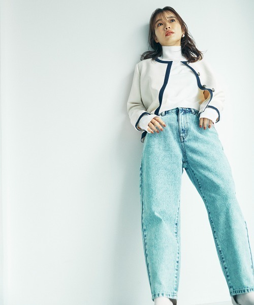 sail(サイル)の「【販売終了】【sail】テーパードデニムパンツ 小さいサイズ【低身長・小柄女性向けサイズ】(デニムパンツ・レディース・ブラック/ブルー・61/64/58)」の3枚目の写真