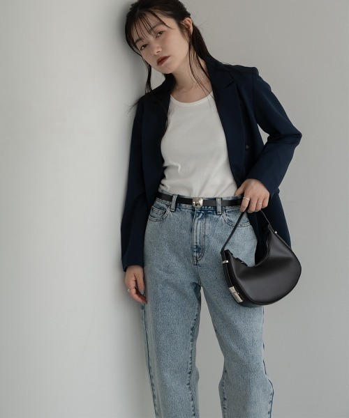 sail(サイル)の「【販売終了】【sail】テーパードデニムパンツ 小さいサイズ【低身長・小柄女性向けサイズ】(デニムパンツ・レディース・ブラック/ブルー・61/64/58)」の4枚目の写真