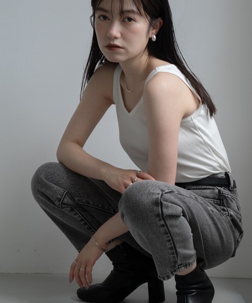 sail(サイル)の「【販売終了】【sail】テーパードデニムパンツ 小さいサイズ【低身長・小柄女性向けサイズ】(デニムパンツ・レディース・ブラック/ブルー・61/64/58)」の19枚目の写真