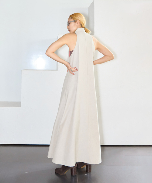 CITYSHOP(シティーショップ)の「LINEN LIKE DRESS:ワンピース(ワンピース・レディース・ベージュ・36/38)」の3枚目の写真