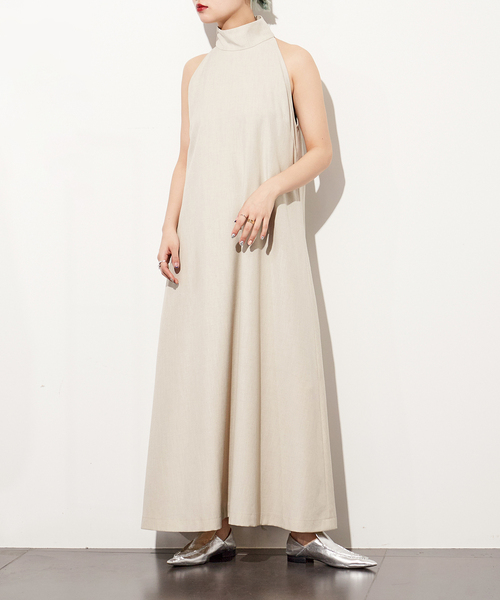 CITYSHOP(シティーショップ)の「LINEN LIKE DRESS:ワンピース(ワンピース・レディース・ベージュ・36/38)」の4枚目の写真